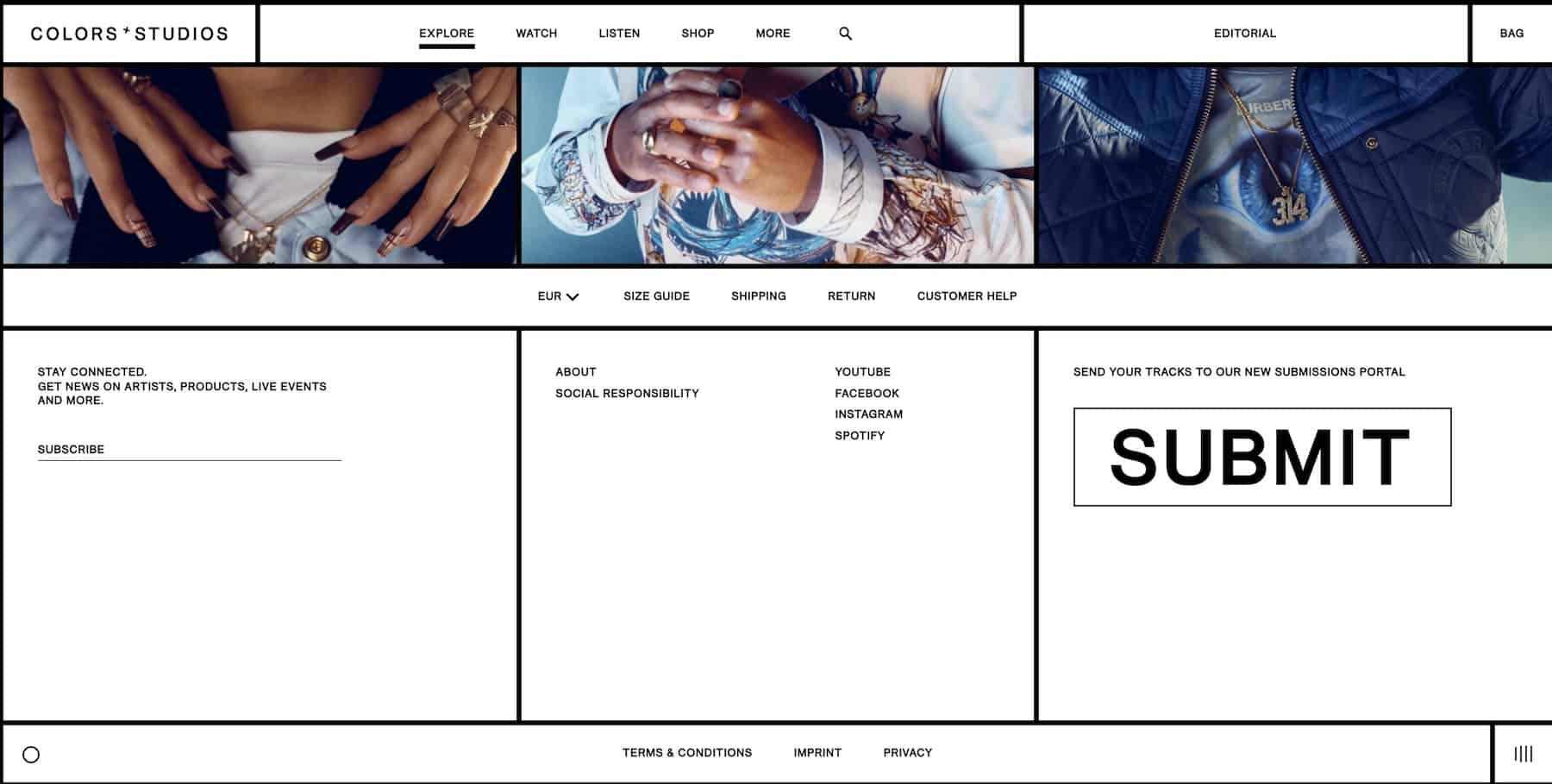  Screenshot of colors studios website to showcase mega footer implementation