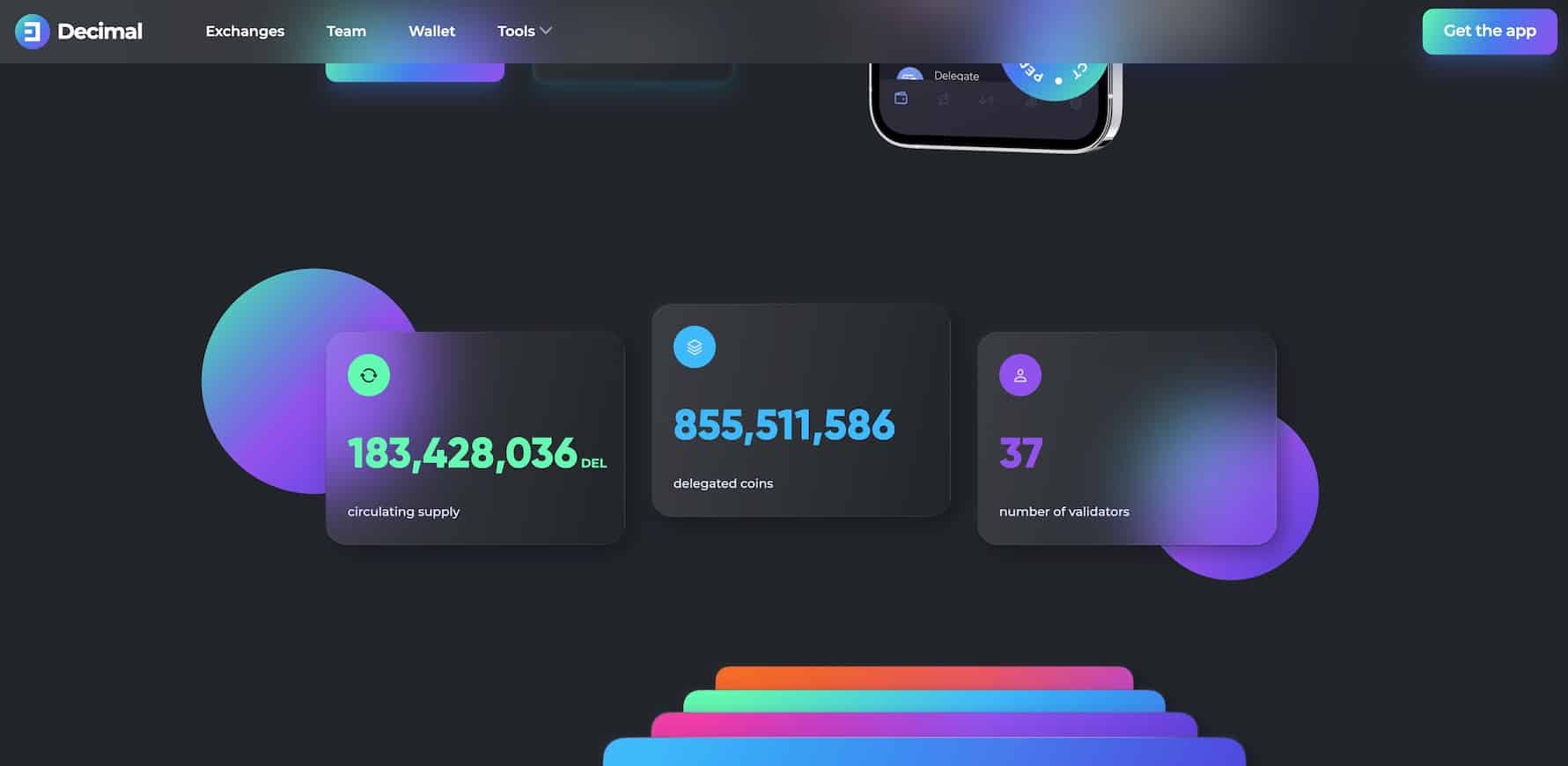  Screenshot of Decimal website demonstrating glassmorphism effect