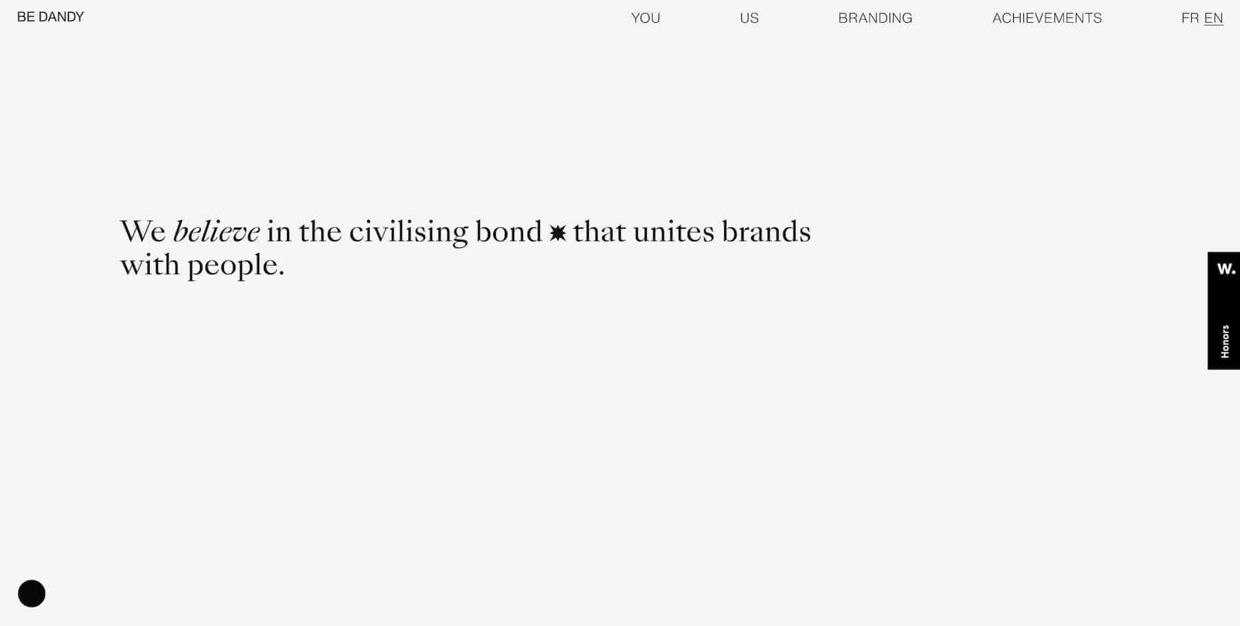  Screenshot of be dandy website to showcase reduced number of images in use