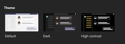  Screenshot showing theme options in Teams settings