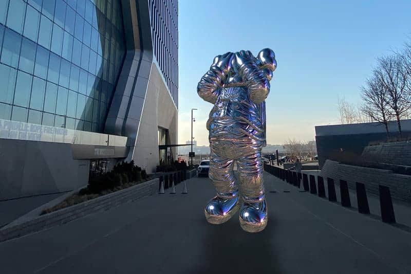  AR art from The High Line floating spacement by KAWS