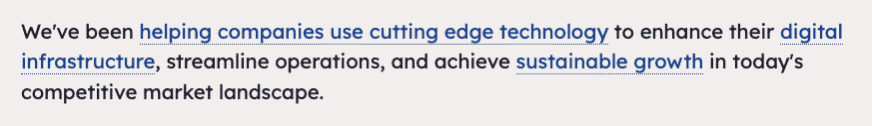  Example inline links. Links are visually differentiated from the surrounded text as they are underlined as well as being in blue where the rest of the text is black and without underlines.