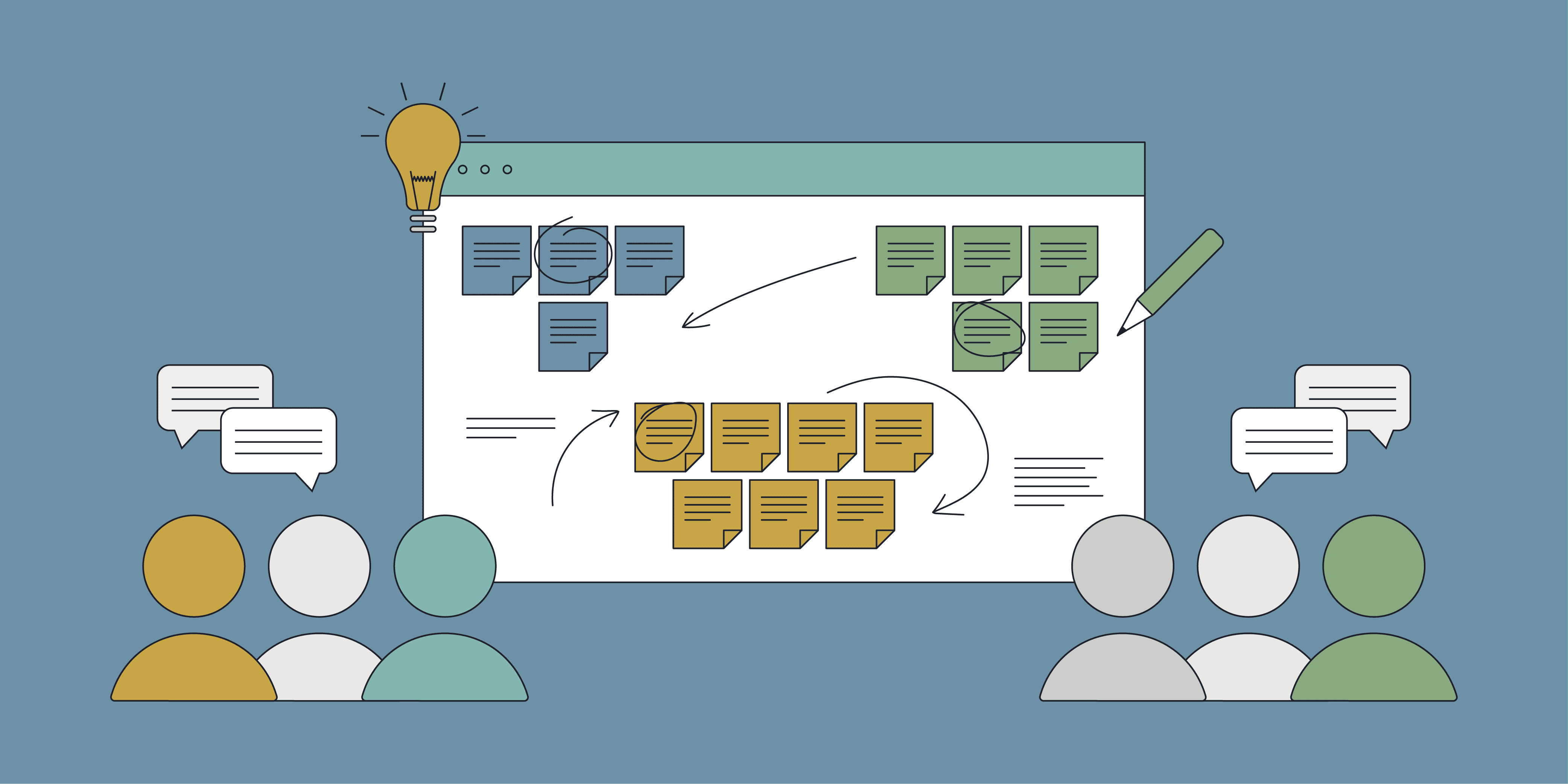  Illustration showing a diagram of a workshop environment